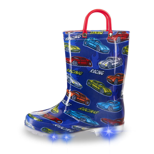 Light Up Fashion Kids Rain Boots with Handles - FUNCOO