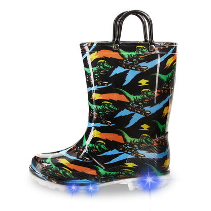 Light Up Fashion Kids Rain Boots with Handles - FUNCOO