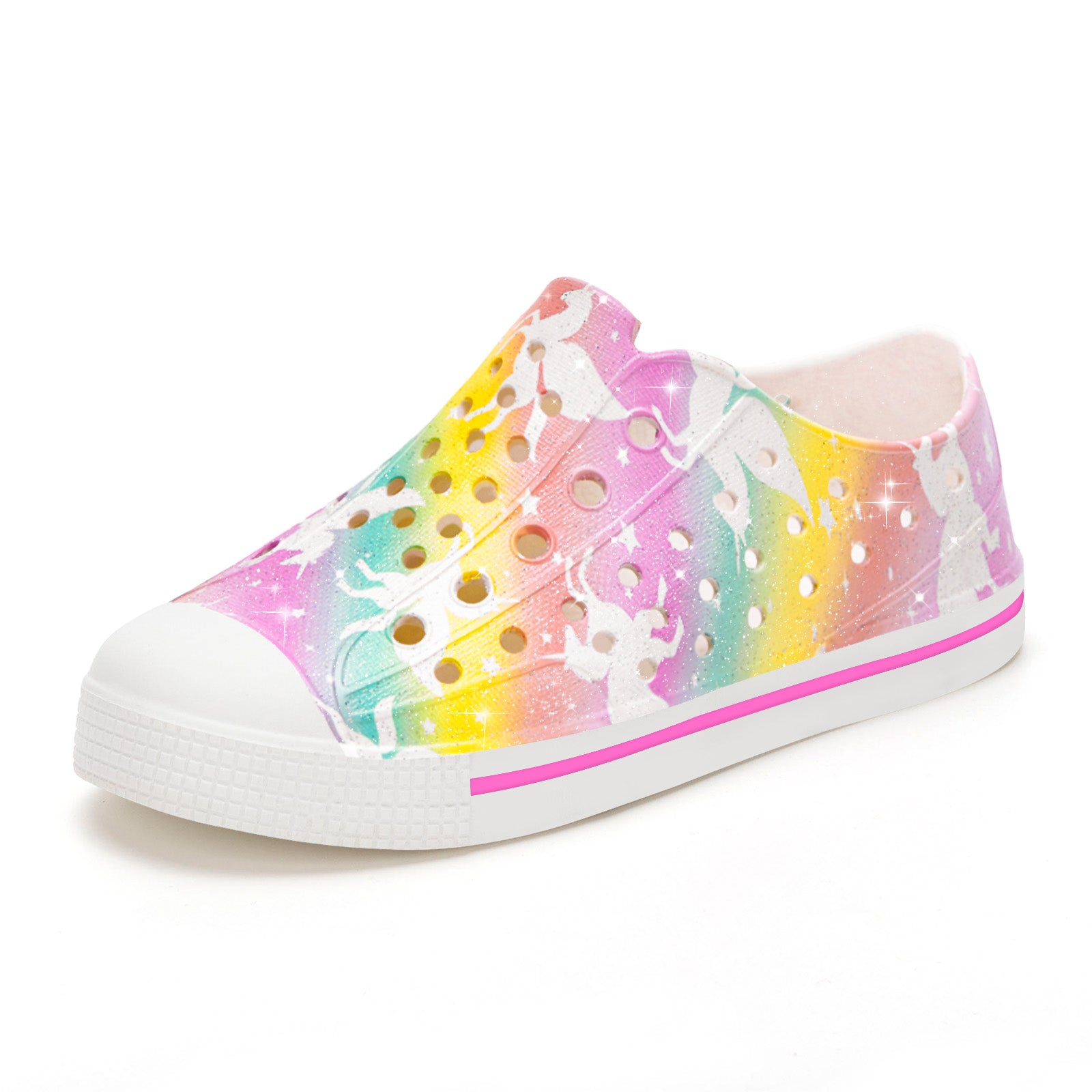 Kids Rainbow Pegasus Unicorn Summer Sandals - Magical Beach Shoes - FUNCOO