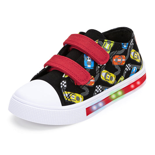 Light Up Dual Straps Canvas Shoes - FUNCOO
