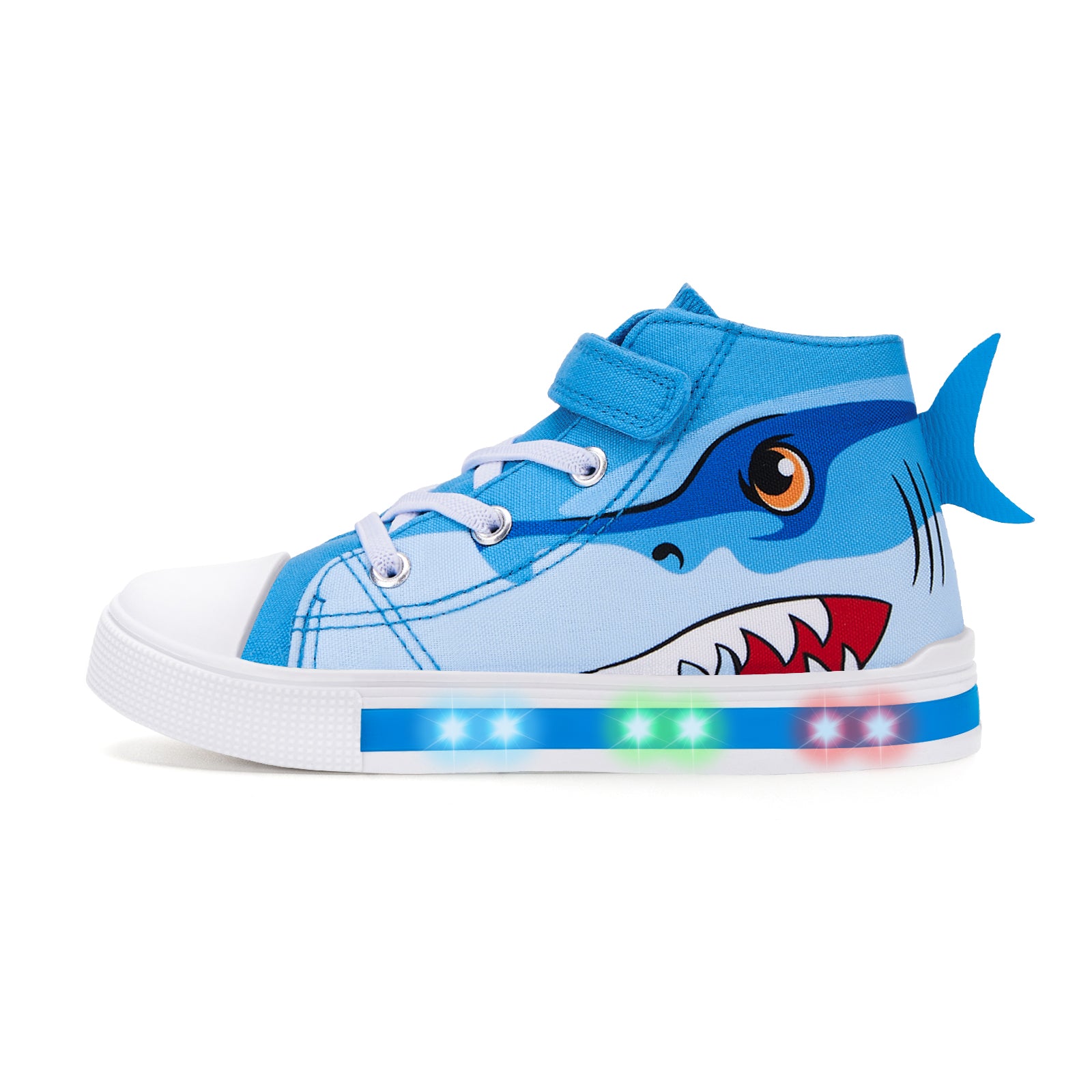 Boys Light Up High Top Canvas Sneakers - FUNCOO