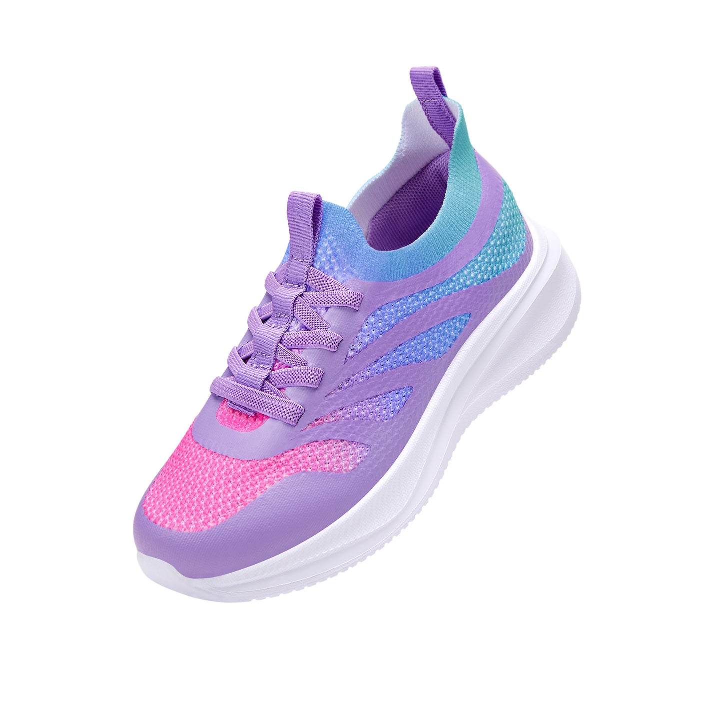 boys girls shoes unisex kids slip on school sneakers pink-purple-blue gradient