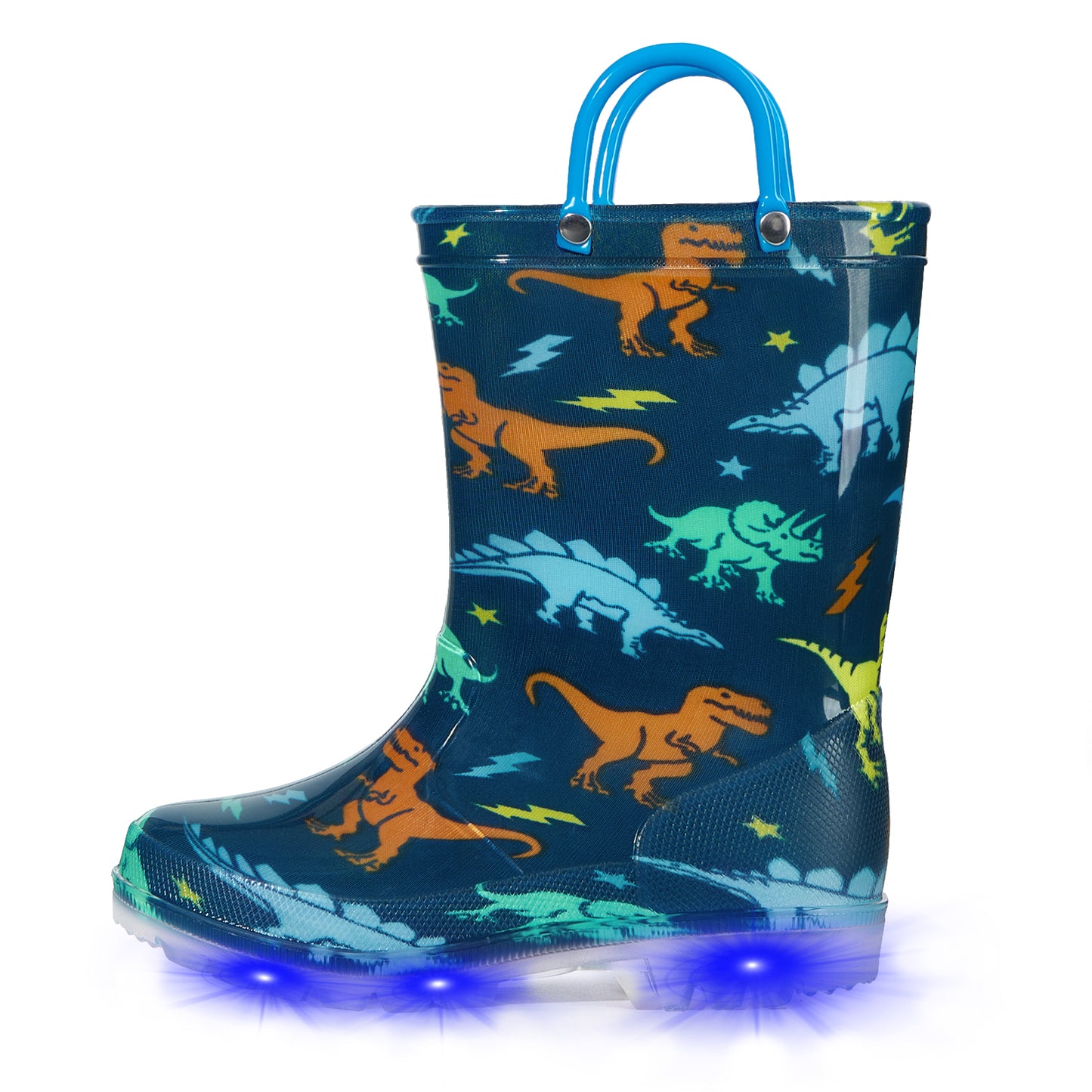 light up boys rain boots with handles