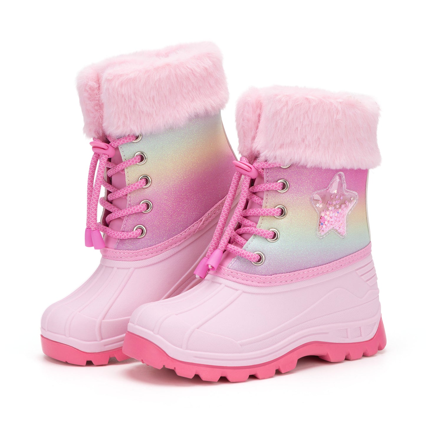 toddler girls pink star winter snow boots