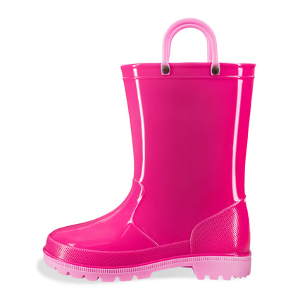 EUXTERPA Hot pink Toddler Kids Contrast Rain Boots