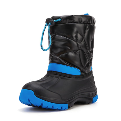 Toddler Boy Black and blue color blocking Winter Snow Boots