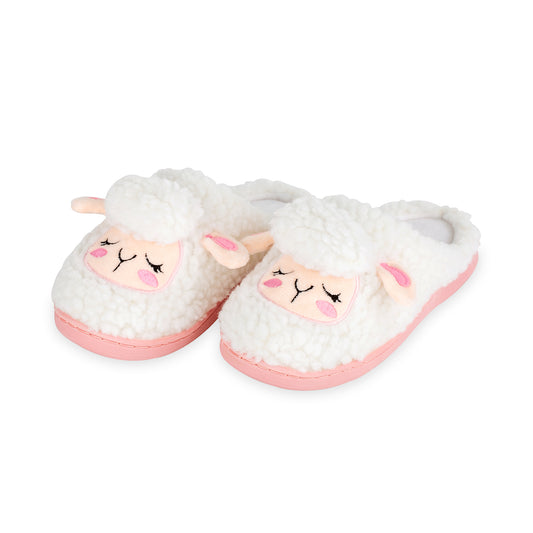 White Sheep Fuzzy Wool-Like Warm Indoor/Outdoor House Slippers