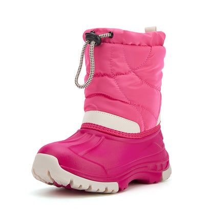 Toddler Boy Pink and white color-blocking Winter Snow Boots