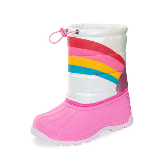 Toddler Girls Rainbow Winter Snow Boots - FUNCOO