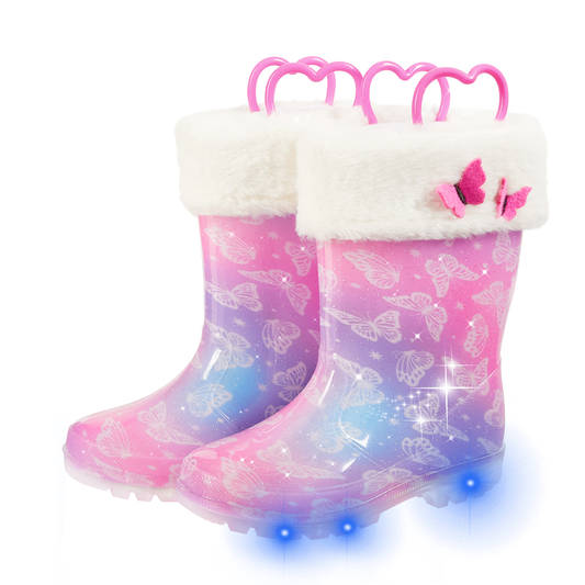 Light Up Warm Kids Rain Boots