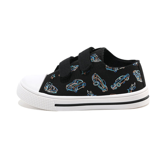 Line Car Kids Canvas Shoes
