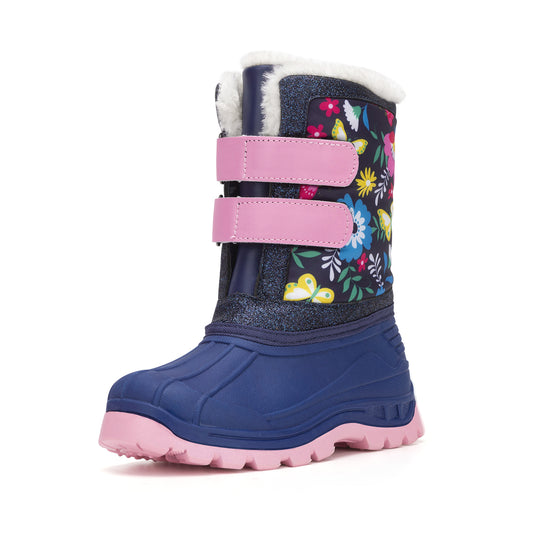 Toddler Girls Flower Winter Snow Boots - FUNCOO