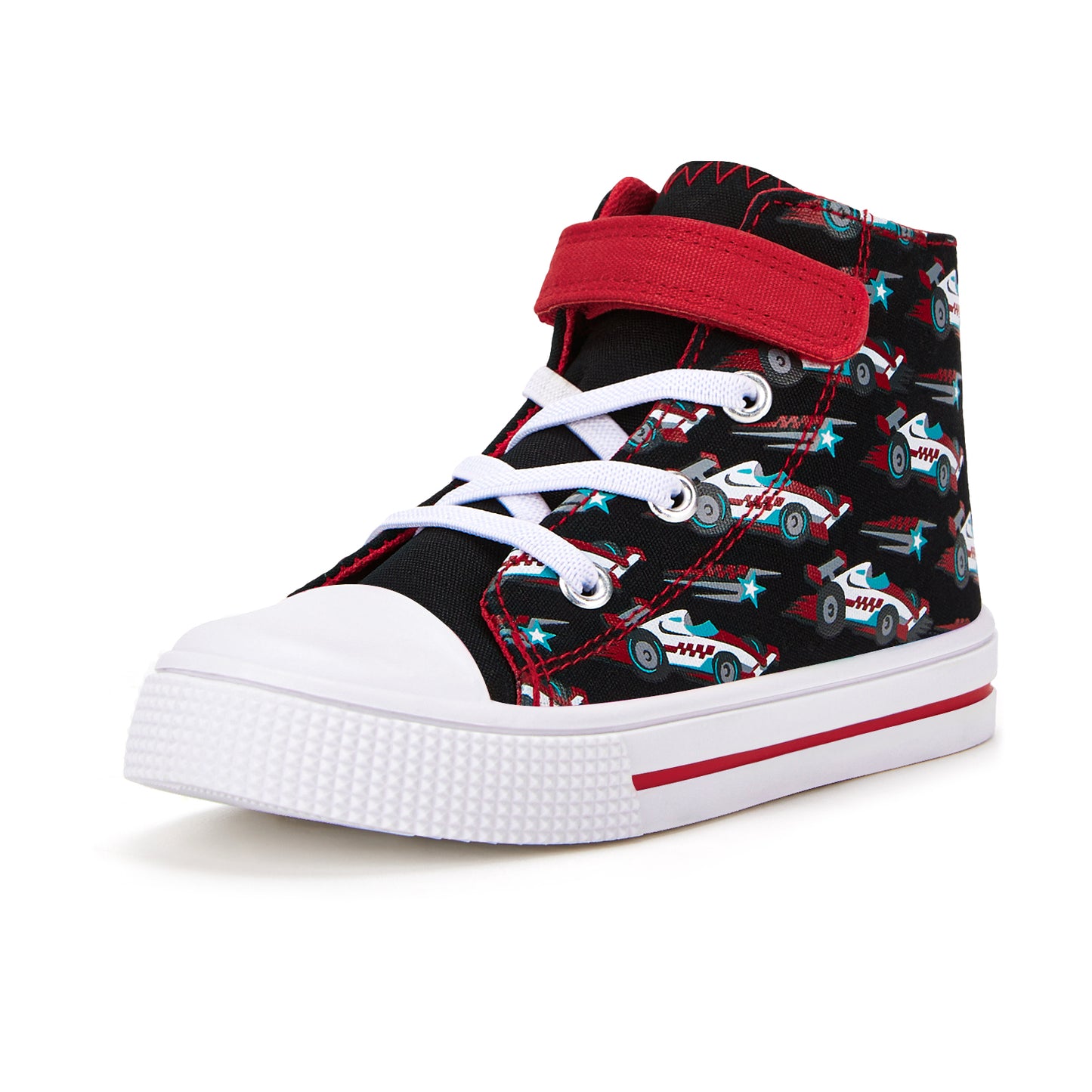 high top kids red blue star racing sneakers