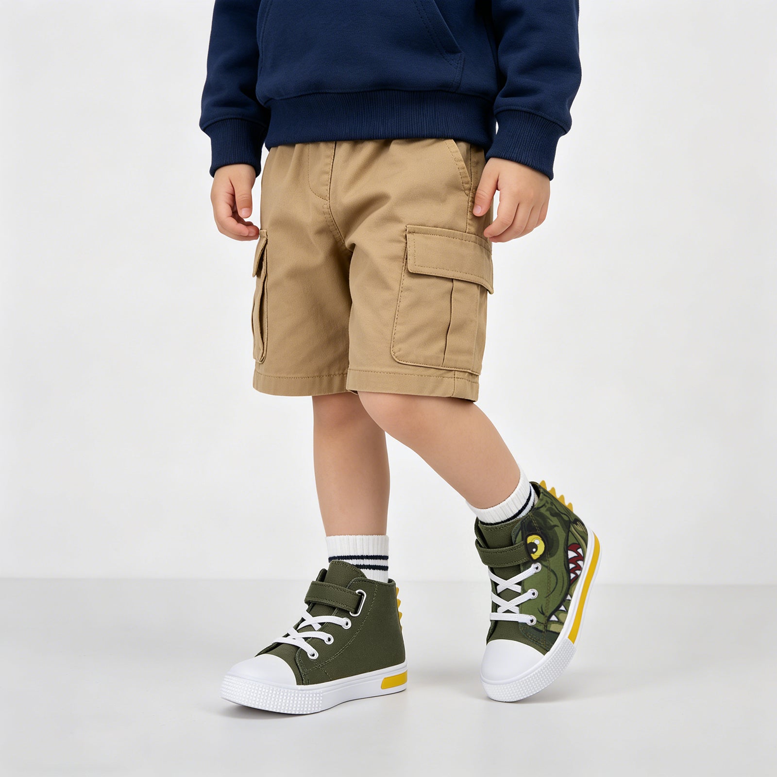 EUXTERPA Boys Light Up High Top Canvas Sneakers - FUNCOO