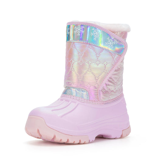 Toddler Girls  Laser Heart Winter Snow Boots - FUNCOO
