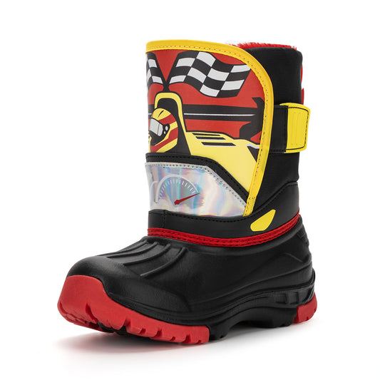 Toddler Boy Racing Car Winter Snow Boots