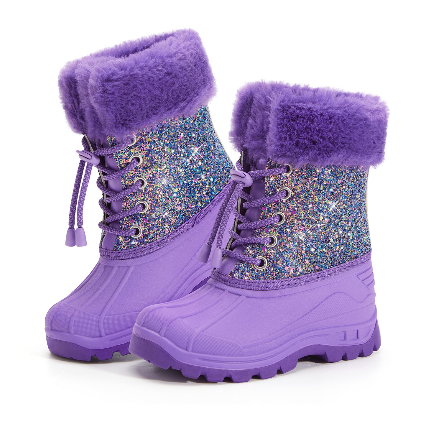 toddler girls deep purple glitter winter snow boots