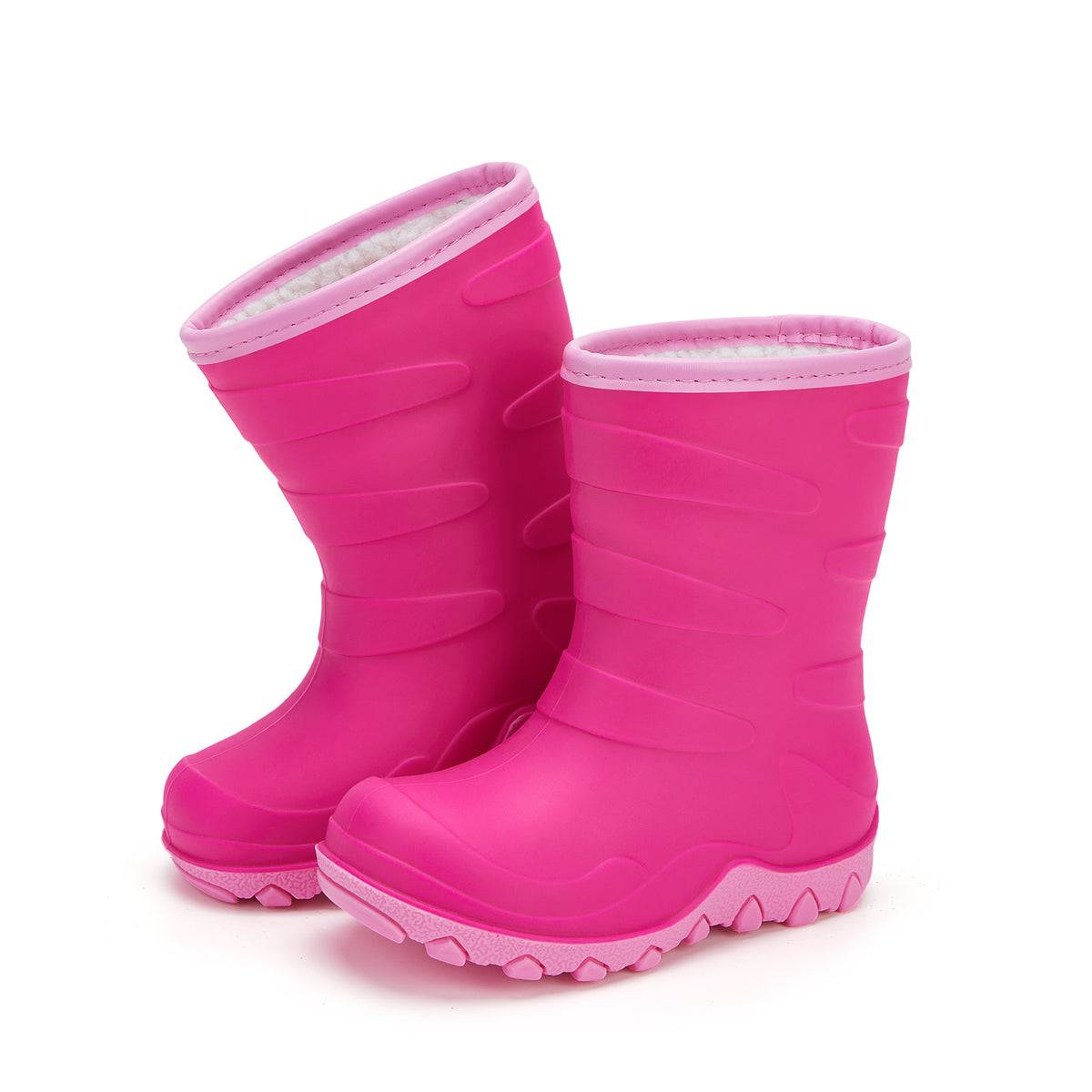 kids hot pink winter insulated rain boots