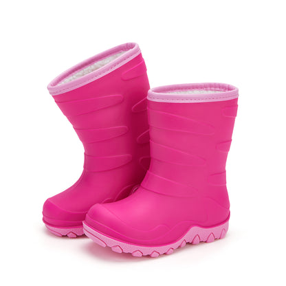 Kids Hot Pink Winter Insulated Rain Boots