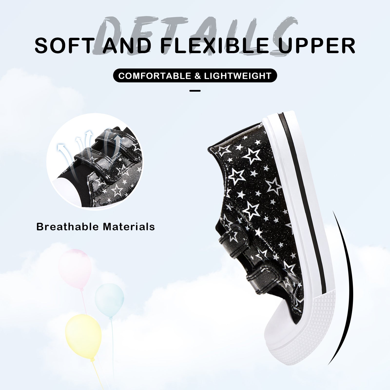 EUXTERPA Dual Straps Kids Sneakers - FUNCOO