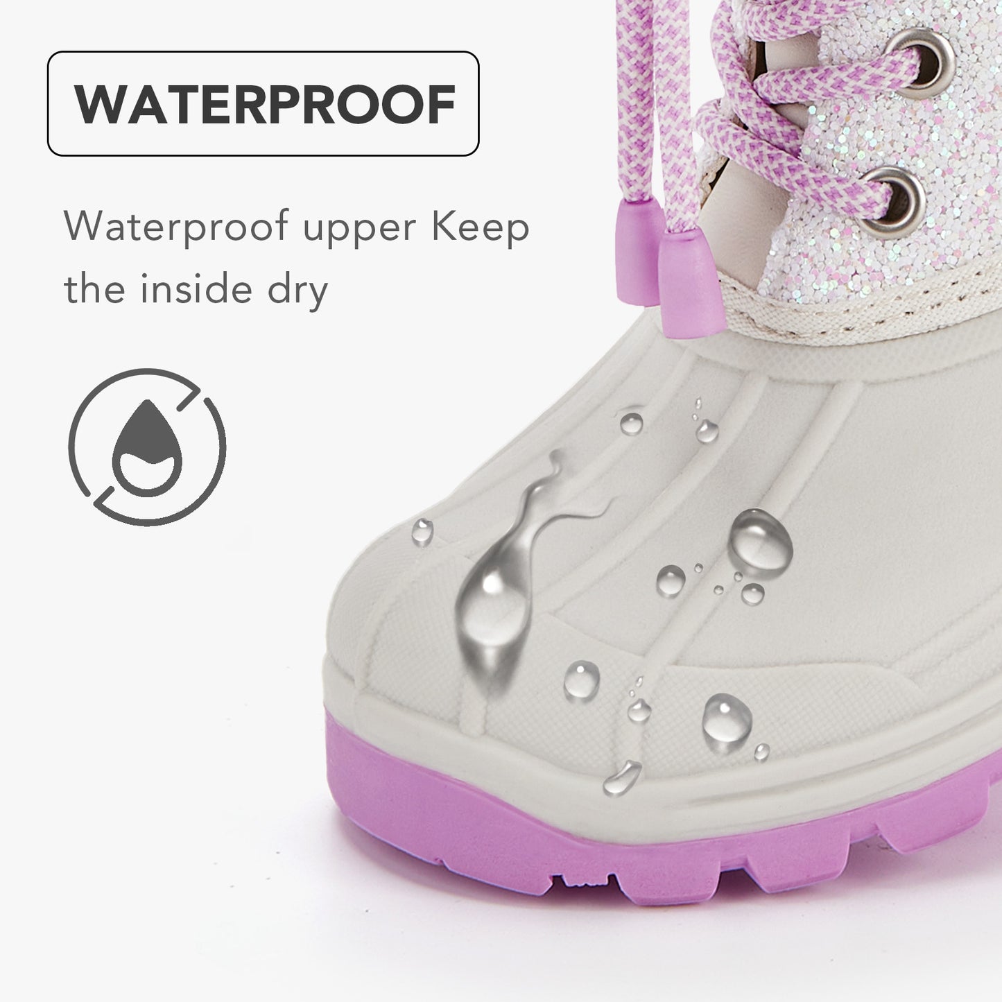 toddler girls white glitter winter snow boots