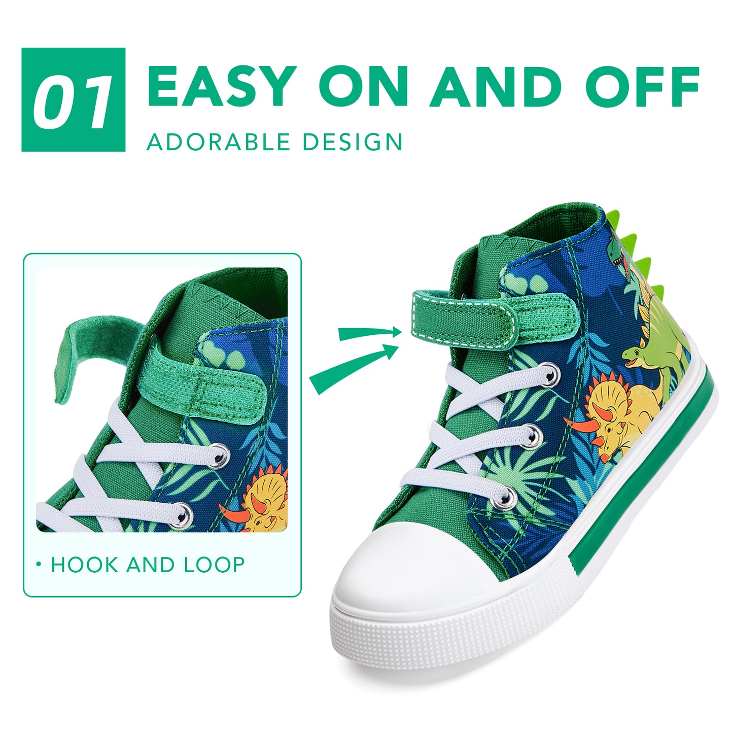 boys green dragons lightweight high top  kids sneakers - funcoo