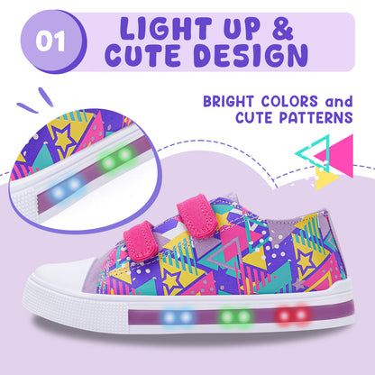 Light Up Dual Straps Canvas Shoes - FUNCOO