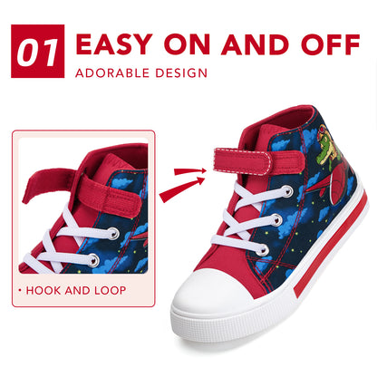Boys Saffron Flying Crocodile Lightweight High Top  Kids Sneakers - FUNCOO