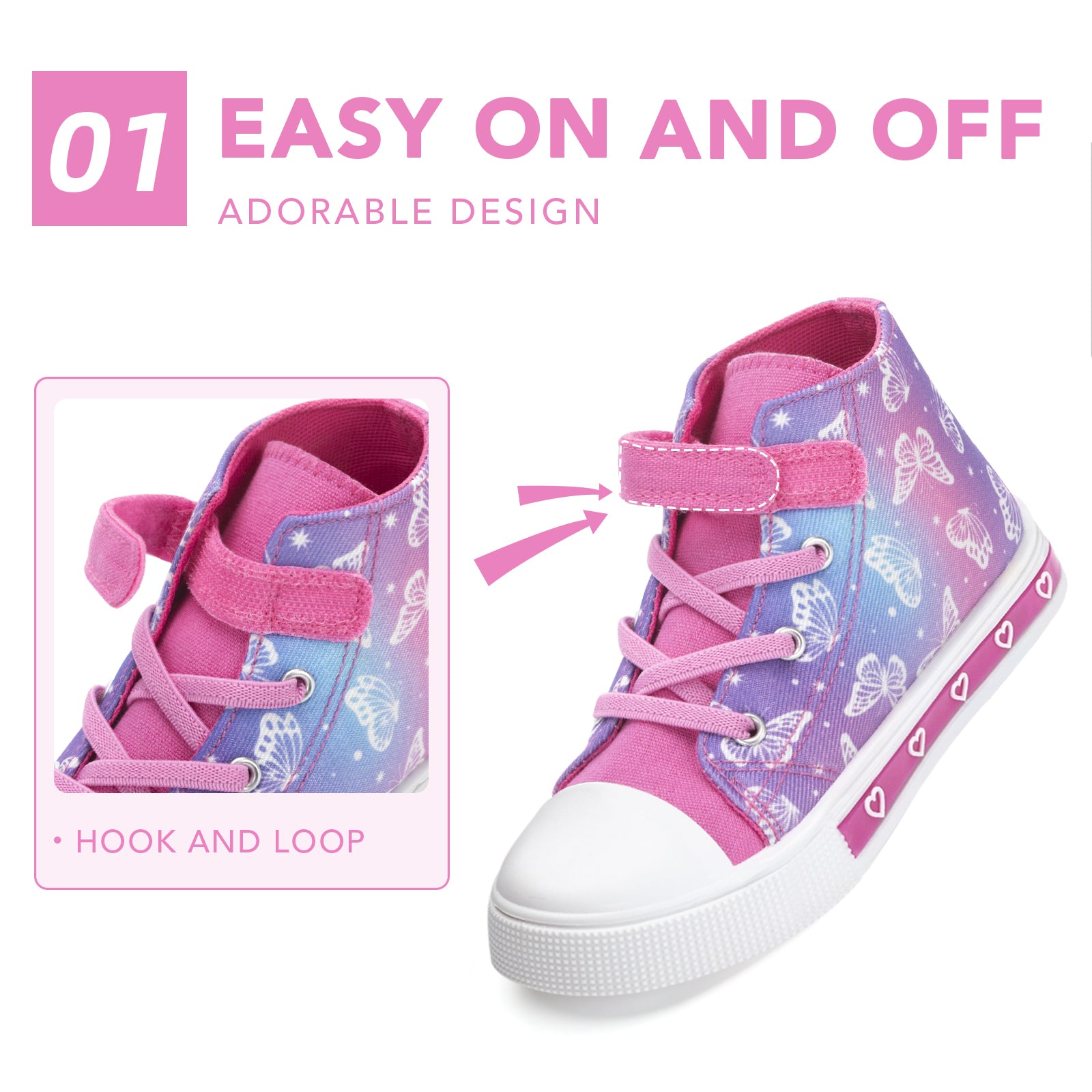 Light Up High Top Kids Casual Walking Shoes - FUNCOO