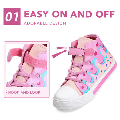 Light Up High Top Canvas Kids Sneakers - FUNCOO