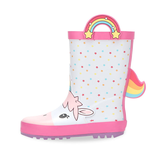 Star Unicorn Toddler Kids Rubber Rain Boots