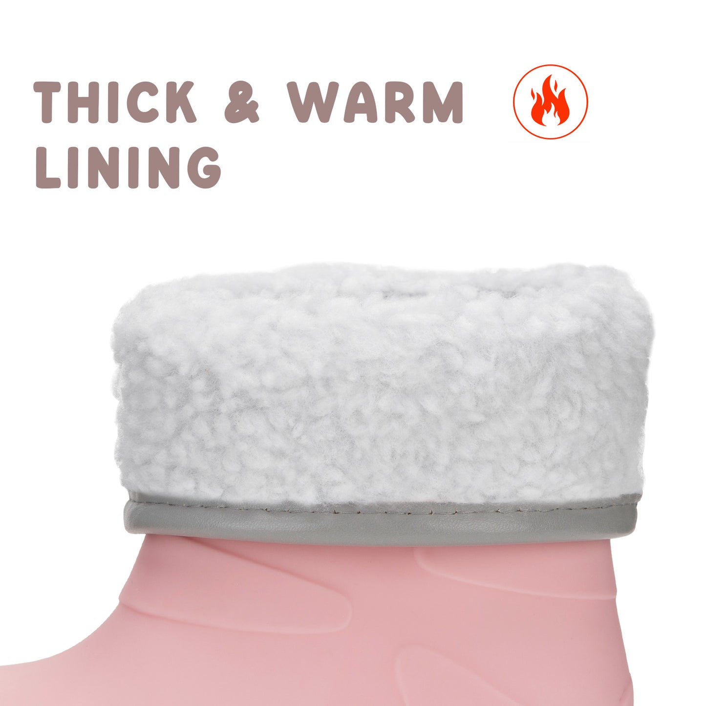 toddler kids pink winter rain boots