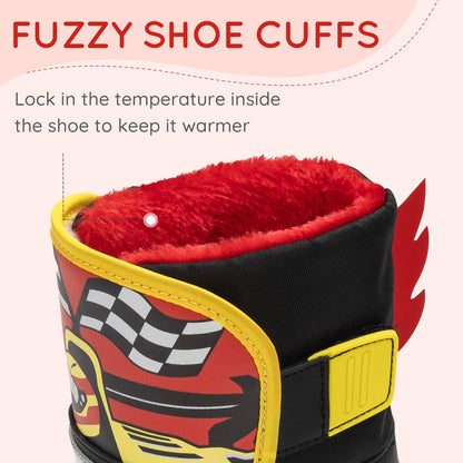 Toddler Boy Racing Car Winter Snow Boots