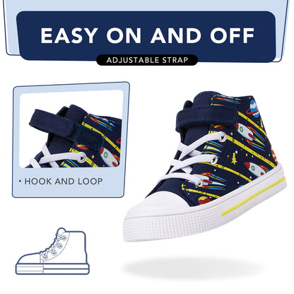 High Top Kids yellow bar rocket Sneakers