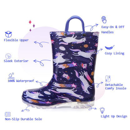 Light Up Fashion Rain Boots with Handles