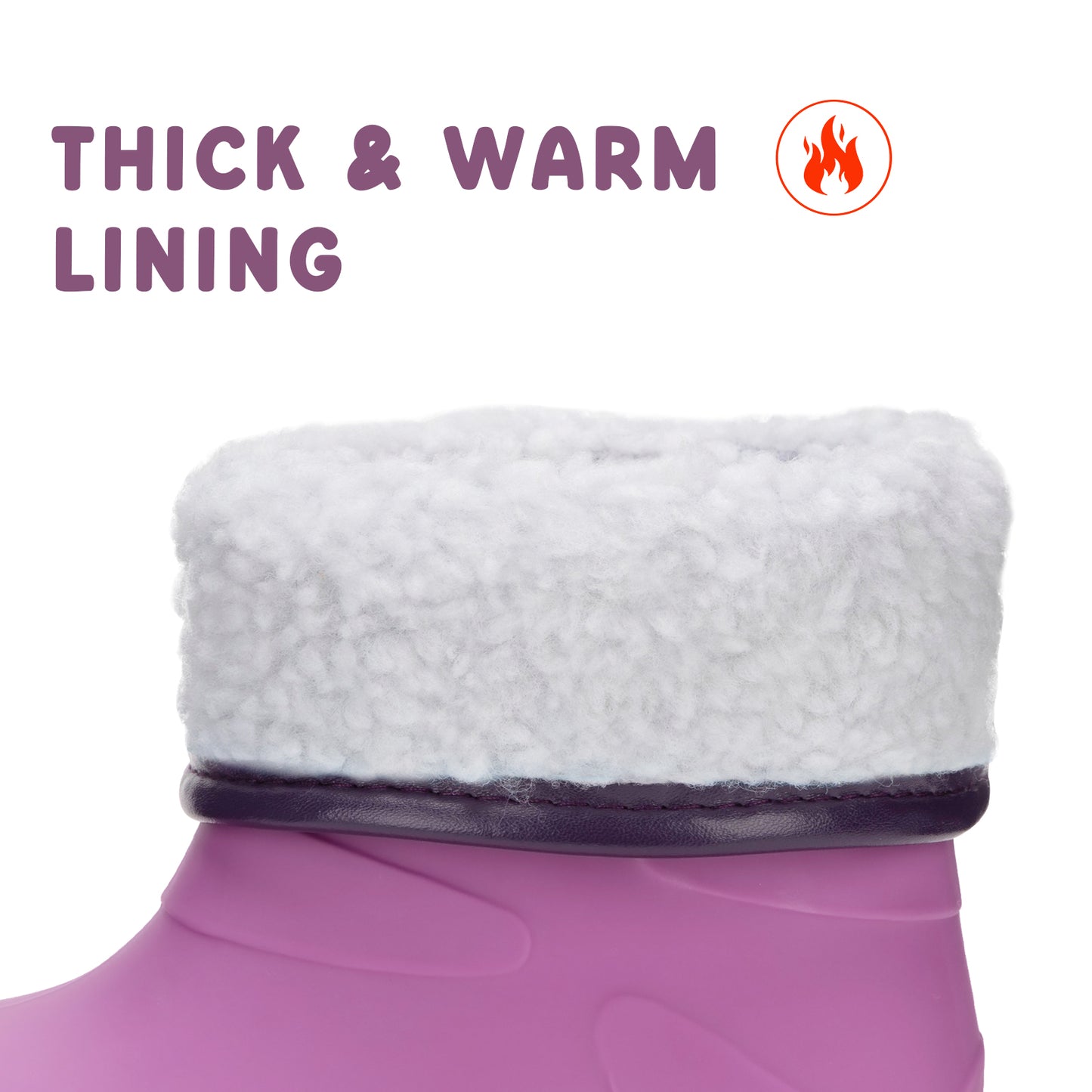 toddler kids purple winter rain boots