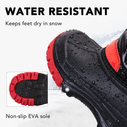 Toddler Boy Black and red color blocking Winter Snow Boots