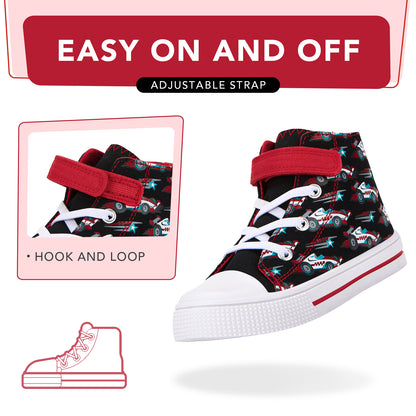 High Top Kids red blue star racing Sneakers