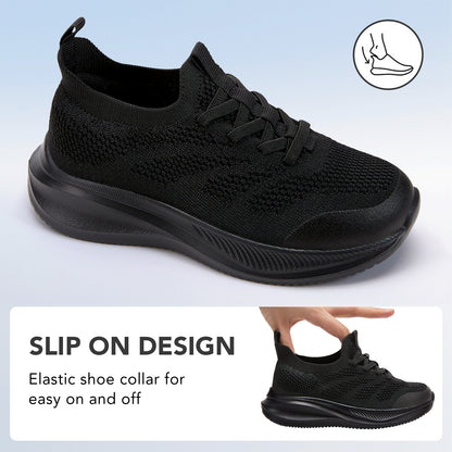 Boys Girls Shoes Unisex Kids Slip on School Sneakers black
