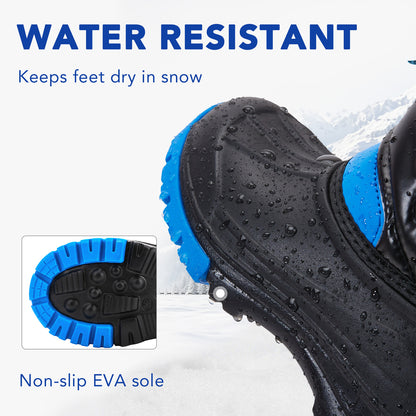 Toddler Boy Black and blue color blocking Winter Snow Boots