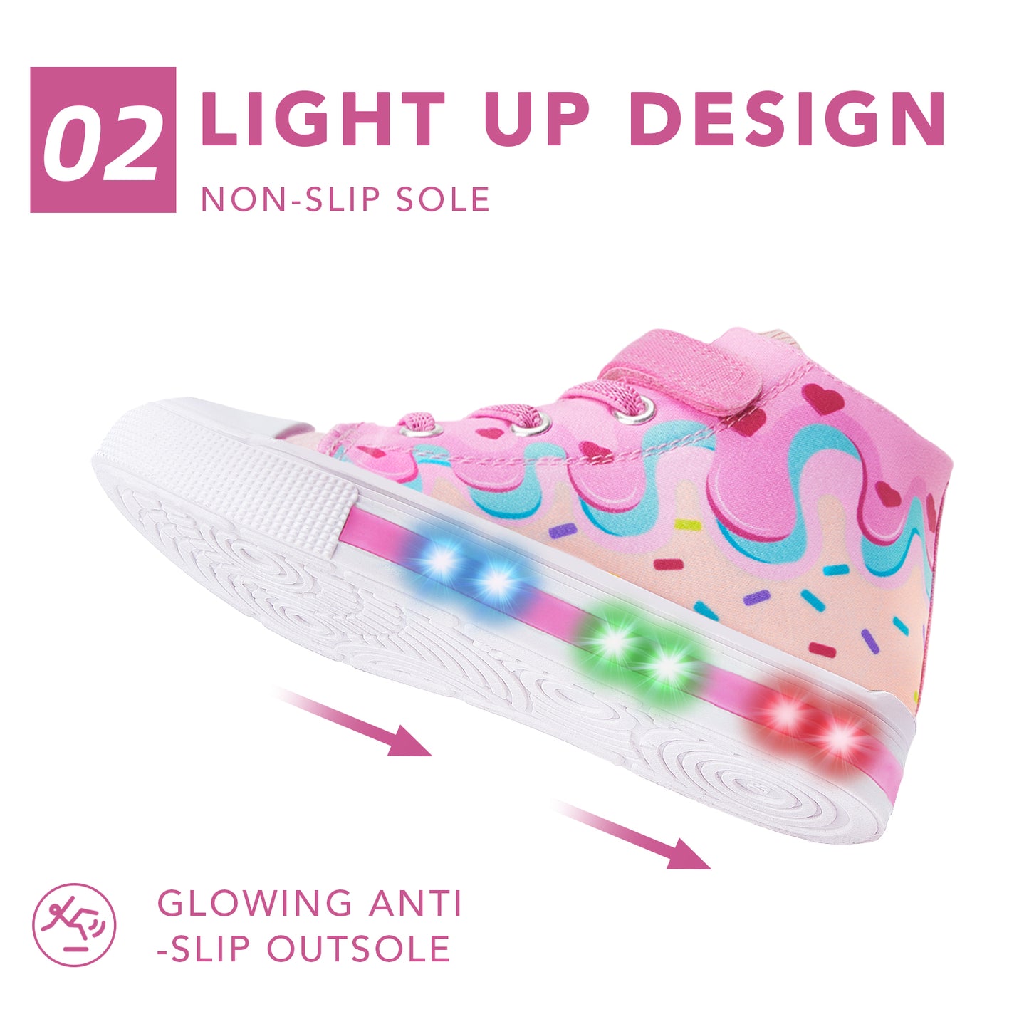 light up high top canvas kids sneakers - funcoo