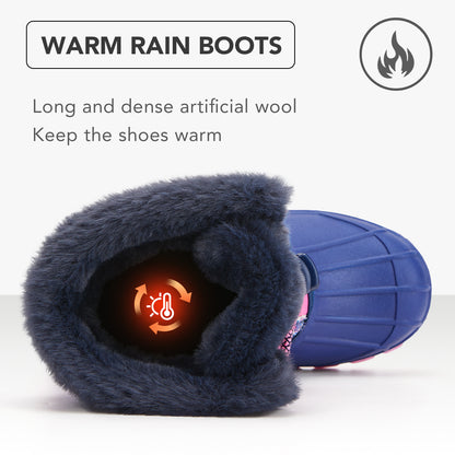 Toddler Girls Navy Glitter Winter Snow Boots