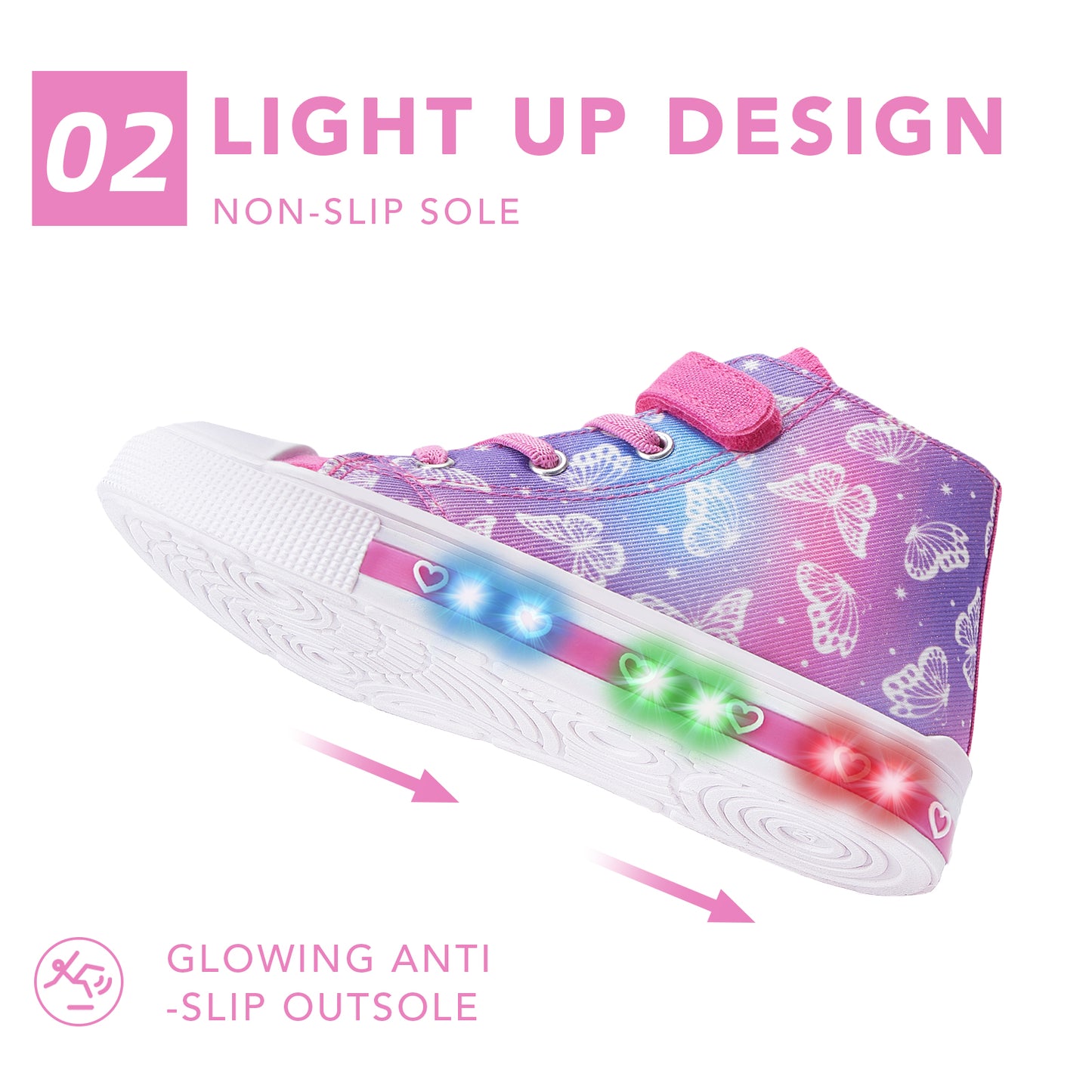 light up high top kids casual walking shoes - funcoo