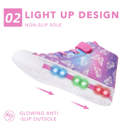 Light Up High Top Kids Casual Walking Shoes - FUNCOO
