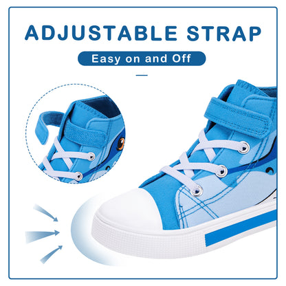 Boys Light Up High Top Canvas Sneakers - FUNCOO