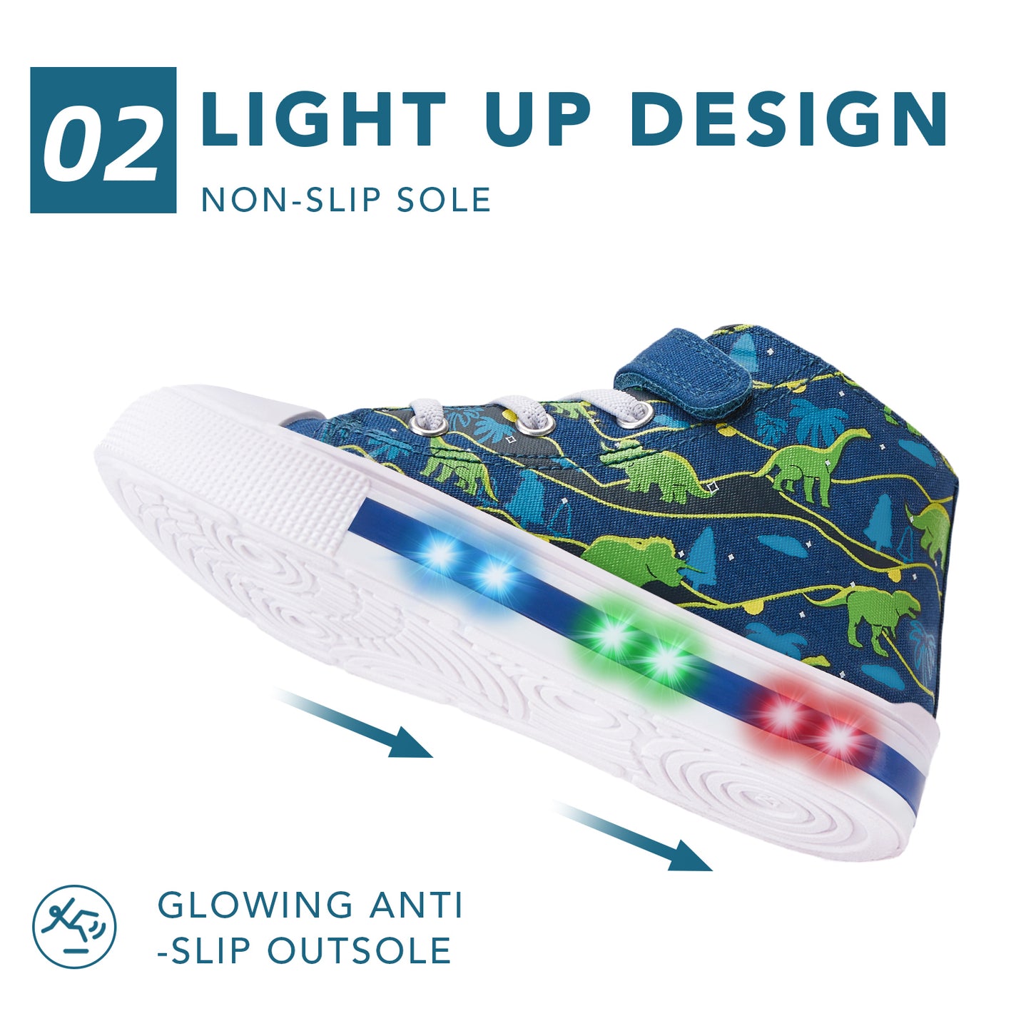 light up kids high top fashion sneakes - funcoo