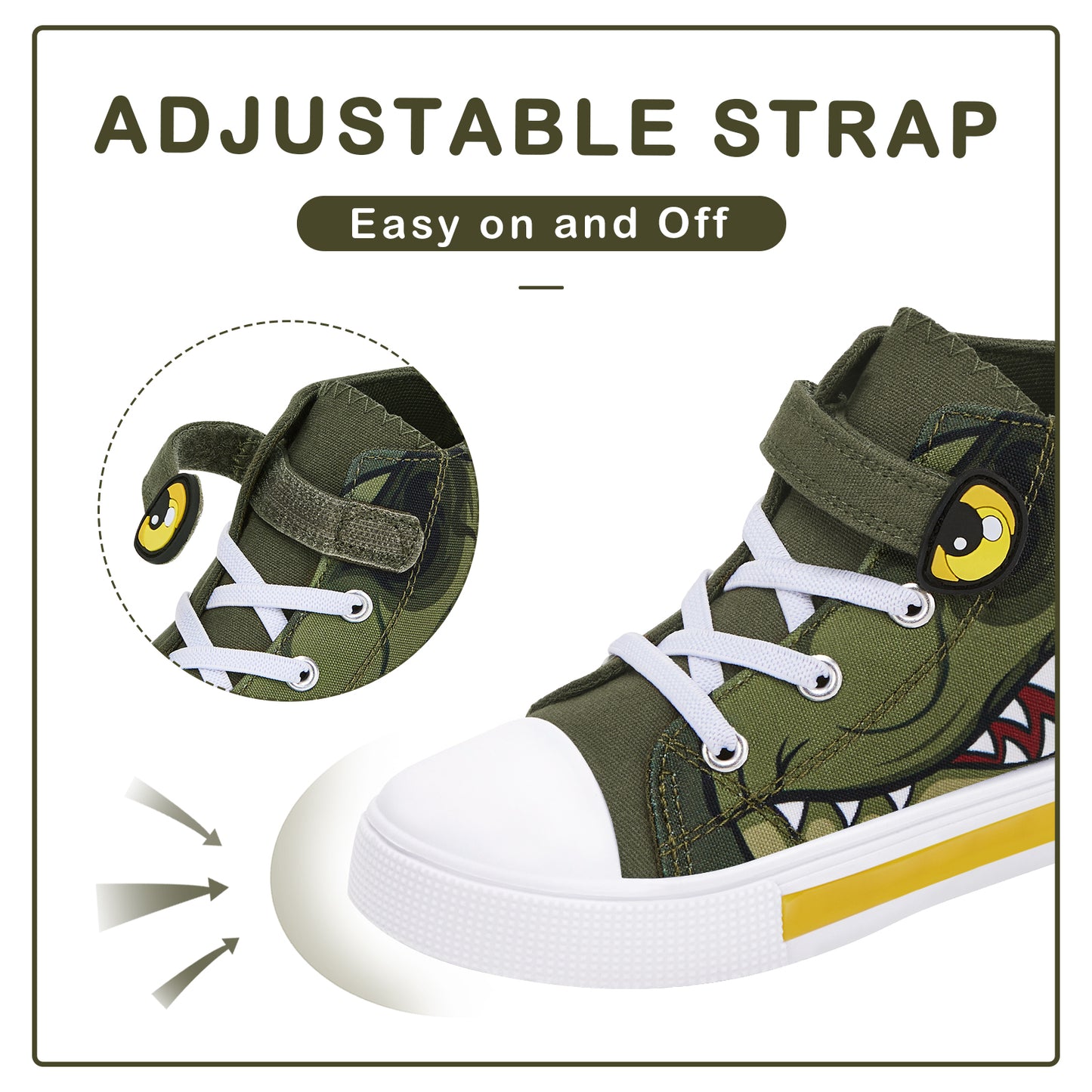 euxterpa boys light up high top canvas sneakers - funcoo
