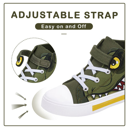 EUXTERPA Boys Light Up High Top Canvas Sneakers - FUNCOO