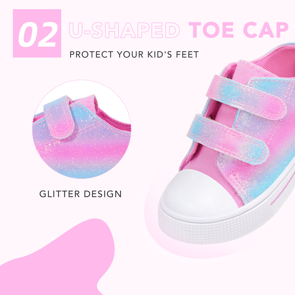 Dual Straps Kids Toddler Walking Shoes - FUNCOO