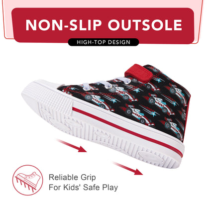High Top Kids red blue star racing Sneakers